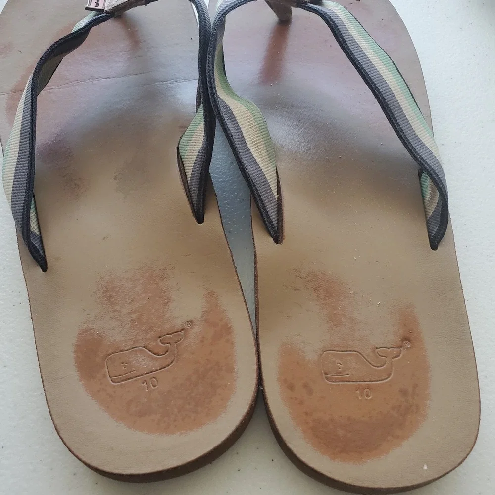 Vineyard Vines Sandals‎ Flip Flops Men Size 10 Textile Multicolor Upper
